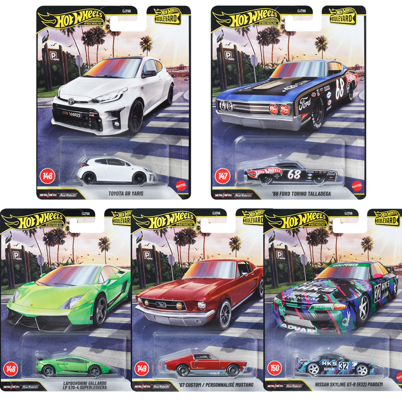 Gjt68 Hot Wheels Favorite Selection Series Alloy Car Model Toy with Metal Base and Rubber Tires, Garden Avenue 18 Nissan R34