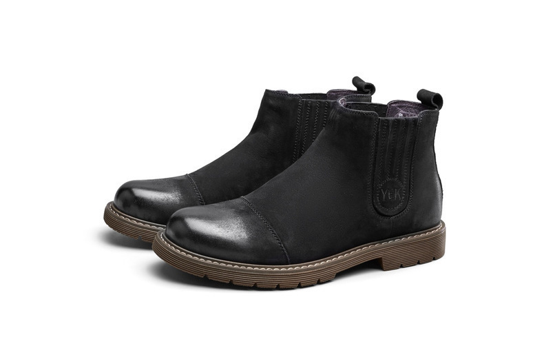 Giày da nam Yier Khang 2019 mùa thu mới bằng da mờ thoải mái thoáng khí hàng ngày - Giày ống chelsea boot nam hà nội
