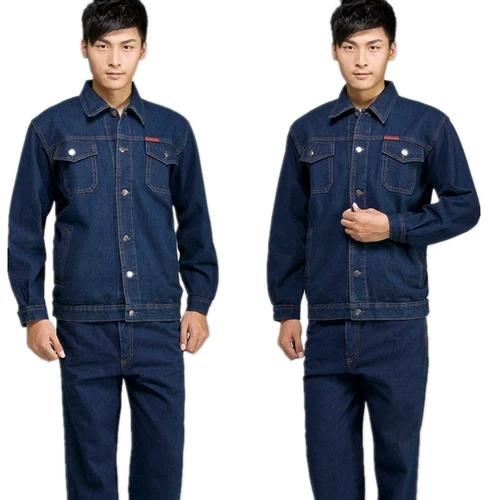 Осенний джинсовый лонгслив, баллончик с краской для работы, комплект, увеличенная толщина, защита от ожогов