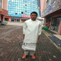White waterproof and oil-proof chefs restaurant long sleeve leather apron reverse wear overalls with sleeves