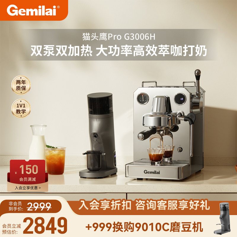 Gemilai Owl Pro 3006H Small Household Semi-Automatic Coffee Machine Espresso Extraction