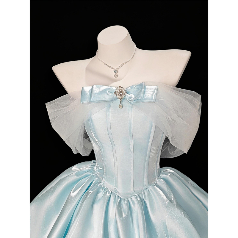Blue One-Shoulder Birthday Dress 2026 New High-End Niche Coming-Of-Age Ceremony Dress with a Luxurious Princess Vibe