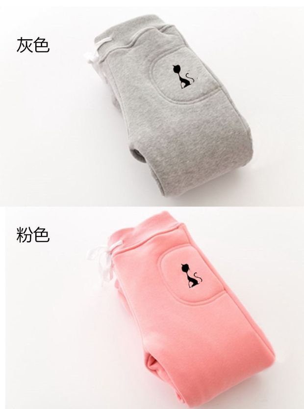 Trẻ em mặc quần cotton ấm vào mùa thu đông, quần áo bé trai và bé gái mùa đông cộng với quần nhung dày quần tất cho bé