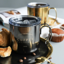 Stainless steel mug Large capacity Nordic insulation cold drink cup Handy cup Coffee cup with lid spoon Office water cup