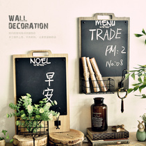 Minimalist Country Nordic Wind Restaurant Wall decoration Remain board Blackboard Shelf Door Key Shelf Wall-mounted Wall Decoration