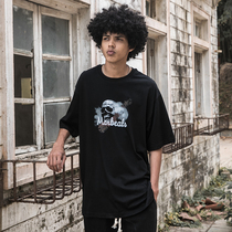 (Clearance) summer new dark fog skull print short sleeve oversize cotton round neck T-shirt