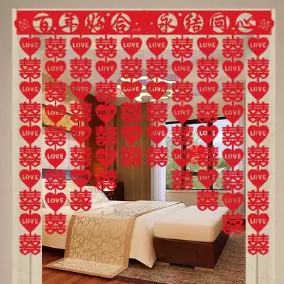 Wedding supplies Korean wedding room decoration new bedroom creative romantic non-woven cloth flower Korean curtain