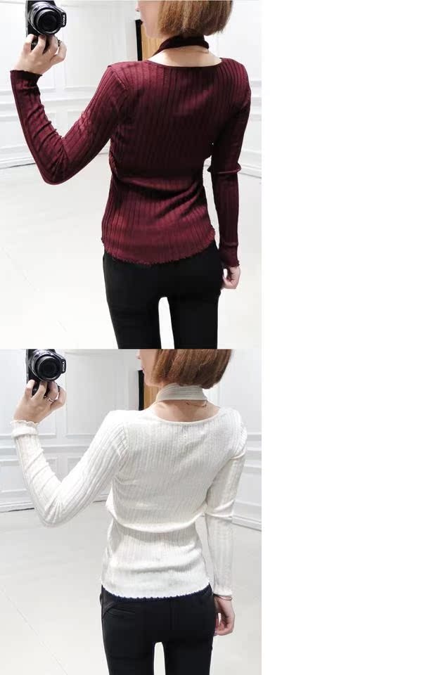 Mùa xuân 2018 mới thời trang hoang dã dệt xoắn đáy quần áo len nữ cổ lửng cardigan len