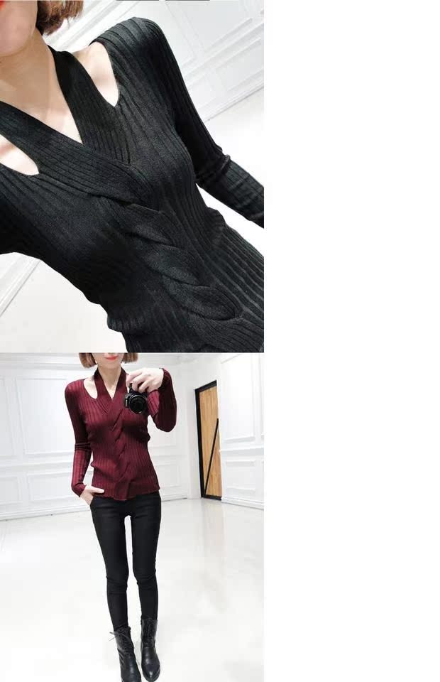 Mùa xuân 2018 mới thời trang hoang dã dệt xoắn đáy quần áo len nữ cổ lửng cardigan len