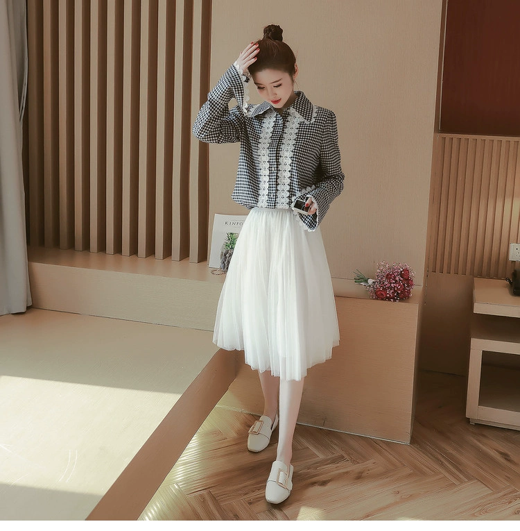 Hàn Quốc Fan new lưới váy cổ tích nửa chiều dài váy váy dài fluffy váy nửa váy chân váy đen dài