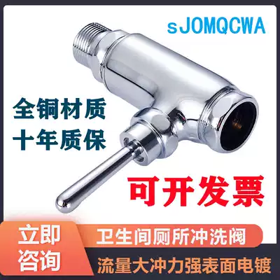 All copper squatting toilet flush valve cosmetic room toilet flush valve stool valve foot pedal hand pressure stool delay Flushing Valve