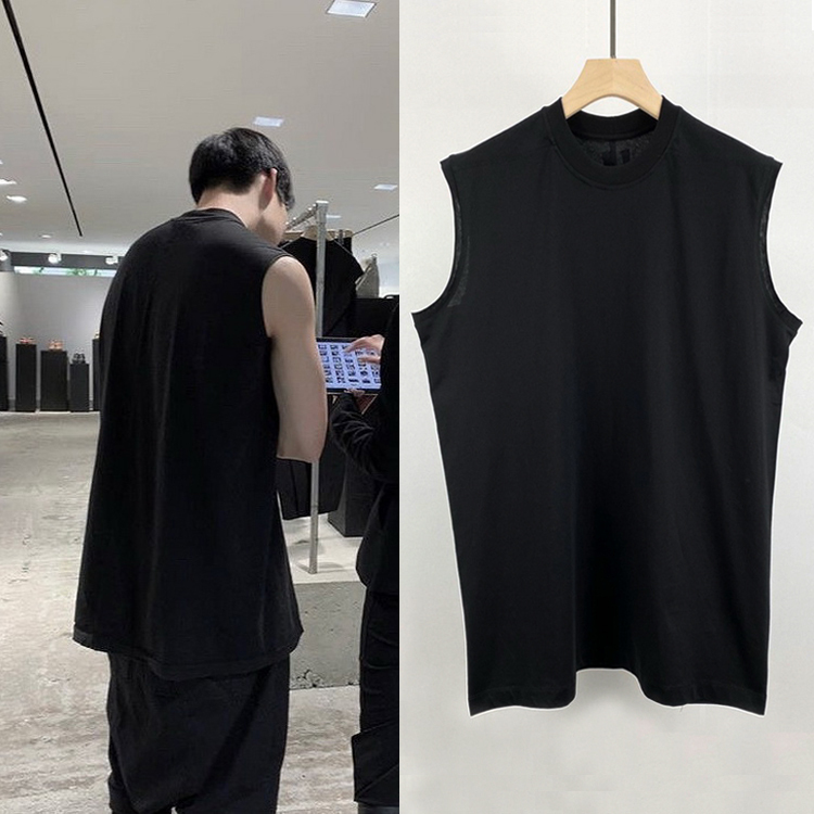 26 Summer New Arrivals European and American Trendy Brand Dark Avant-Garde Cut Sleeveless T-Shirt Trendy Men's Loose Fashion Thin Tank Top Vest