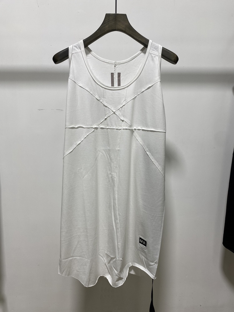 White21 Spring and summer new pattern   Chaopai Auxiliary line Ribbon External Cut edge Splicing Arc Curling fashion Thin vest   Men's and women's money