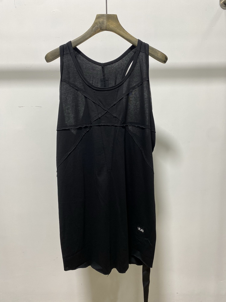 Black21 Spring and summer new pattern   Chaopai Auxiliary line Ribbon External Cut edge Splicing Arc Curling fashion Thin vest   Men's and women's money