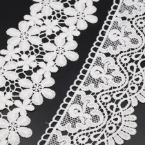 White hollow water-soluble lace trim accessories Fabric wide dress skirt edge decoration Lace edge embroidery handmade diy