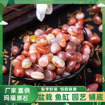 Nanjing Rain Flowers Stone Original Stone Cobblestone South Red Agate Water Pebble Flower Pot Fish Tank Decoration Colorful Stone Pebble Manza