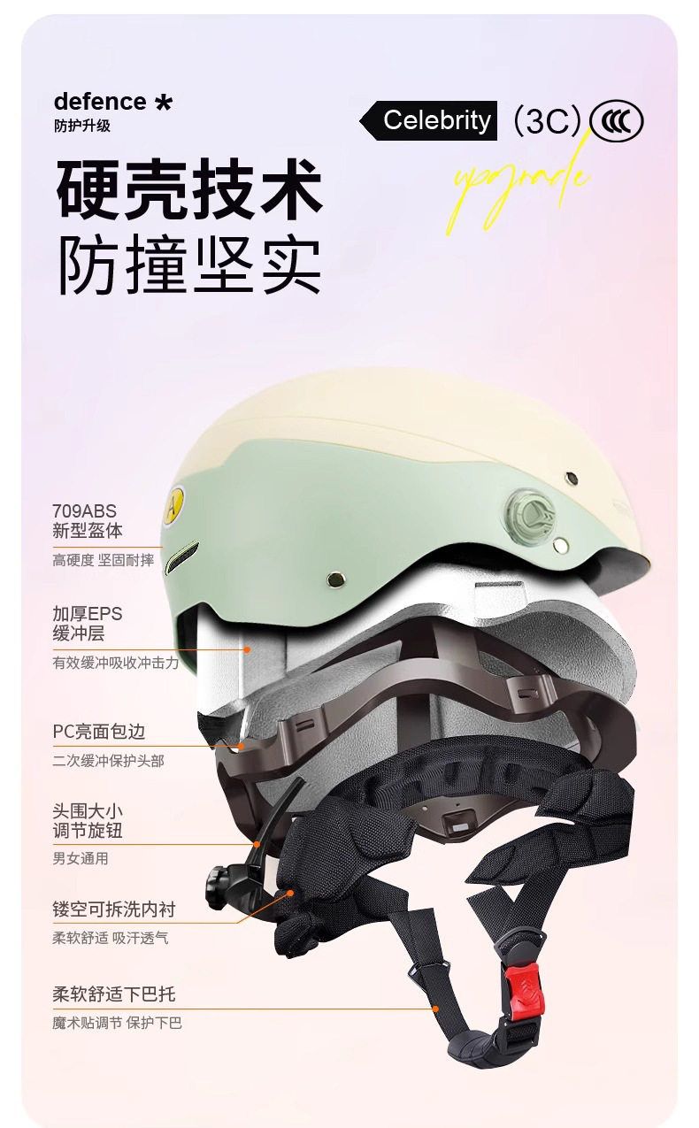 3C certified electric motorcycle helmet for men and women, summer sun protection half helmet, suitable for all seasons, safety helmet for riding