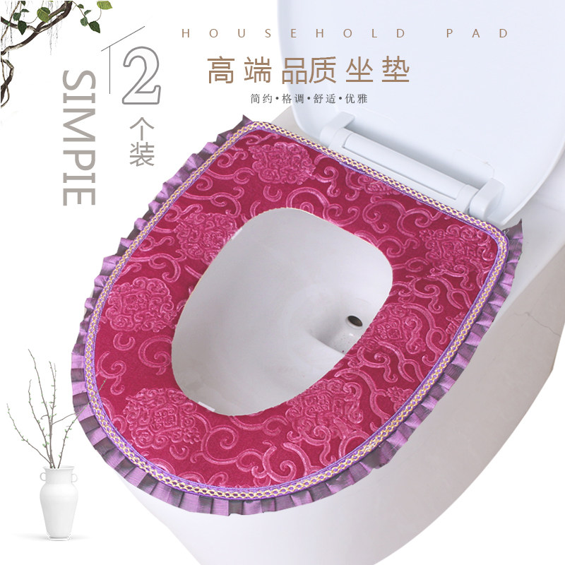 2 toilet seat seat with zipper for home comfort waterproof gold diamond plush seat cover with thick adhesive button toilet cover