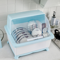 Zero damage kitchen chopsticks tableware drain rack storage box half-flip cover anti-cockroach storage rack