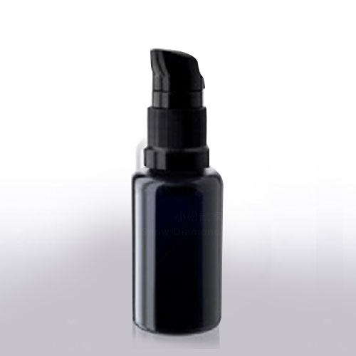 Imported black purple glass bottle essential oil bottle 20ml sub-packaging essence duck mouth with lotion pump pressing sleeve