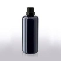 Imported purple black glass bottle essential oil bottle 100ml photophobic with thread cover empty bottle split bottle cover