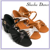 Shasha Dance childrens Latin dance shoes white shoes special for competition and examination