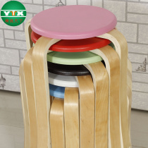 Simple solid wood stool chair special price household bench Fashion creative dining table stool High stool thickened adult round stool