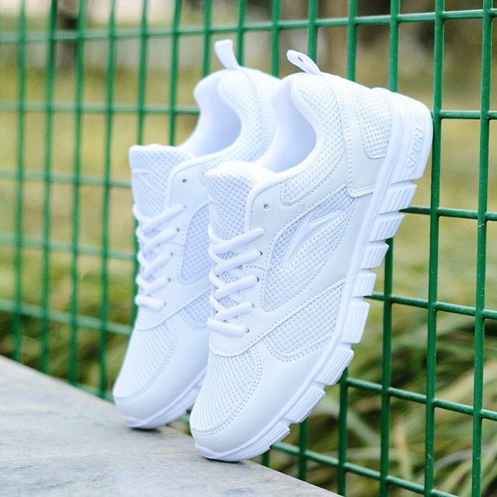 Spring and Autumn White Sneakers, Breathable Casual Shoes, Comfortable Soft-Soled Mesh Shoes, Korean Style Versatile Trendy Shoes, Student Shoes, Running Shoes