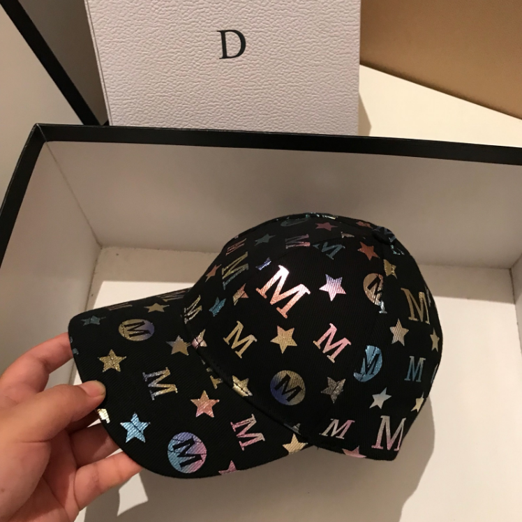 New Japanese graffiti letter baseball cap for women, versatile for both men and women, curved brim sun hat, casual and fashionable baseball cap detail image 1