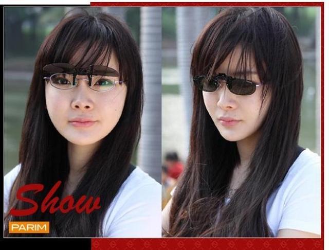 Clip kính râm thương hiệu có thể được bật lên kính râm lái xe màu nâu lái xe câu cá kính phổ quát clip lens cận
