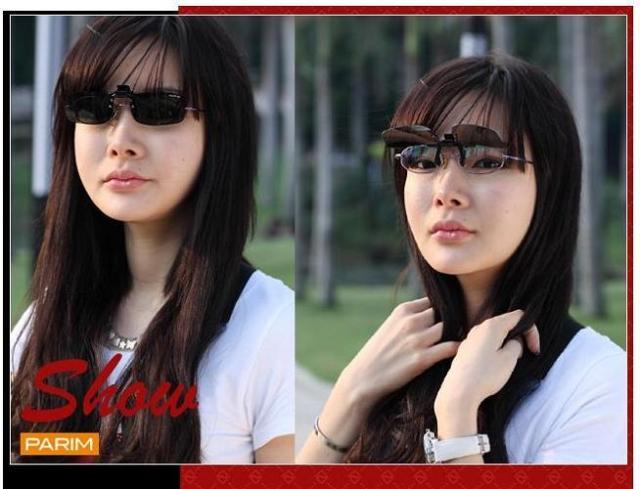 Clip kính râm thương hiệu có thể được bật lên kính râm lái xe màu nâu lái xe câu cá kính phổ quát clip lens cận