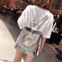 Backpack 2022 new trendy fashion versatile foreign large capacity dual-purpose small backpack womens cross-body bag leather casual