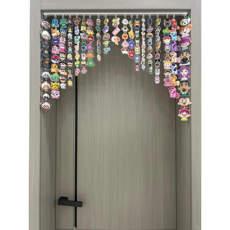 Mini Finished Bead Door Curtain with Self-Adhesive Track, Curtain String, Cabinet Curtain, No-Drill Beaded Slide Rail Mini Finished Bead Door Curtain with Self-Adhesive Track, Curtain String, Cabinet Curtain, No-Drill Beaded Slide Rail