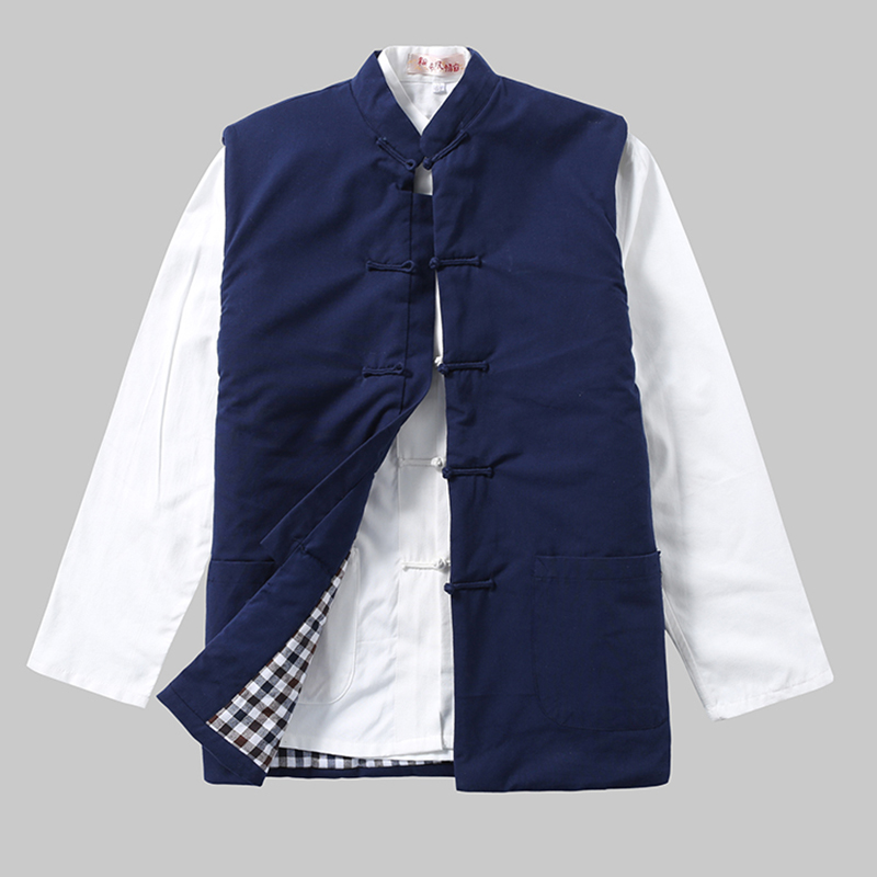 Chinese wind and tape men's cotton jacket shoulder vest coarse Chinese leaf coat cotton cloth and winter
