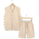 Phong cách Trung Quốc Tang nam vest vest mồ hôi Ma Hao cotton mùa hè và vải lanh áo sơ mi cũ áo vest Trung Quốc phong cách quốc gia nút gió - Áo vest cotton vest nam trung niên