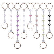 The crystal wire rope ring with two ends can be detached and lengthened. Clothing store home hanging chain hanging clothes display hook
