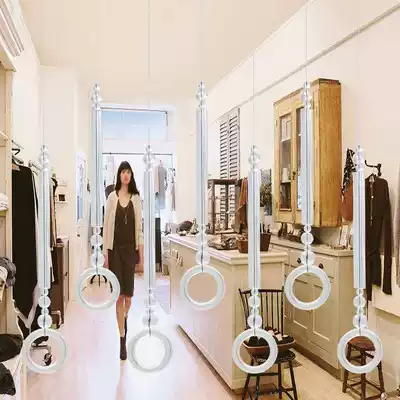 15 cm real crystal rod luxury clothing store hanging ring hanger display rack Bead chain hanging clothes rack