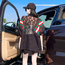 European Standing Shorts Suit Womens Summer Big Code 2022 New Fashion Temperament Short Sleeve Casual Two Sets Reduced Age