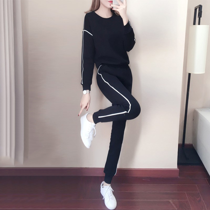 European Station Cavelvet Thickened Sports Suit Women Autumn Winter 2022 New Fashion Casual Thick Cotton Two Sets Big Size