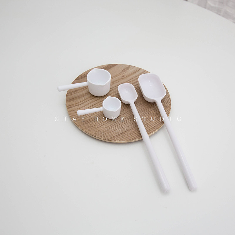 stay-home japan imports white metering spoon baking kitchen measuring spoon suit seasonings spoon