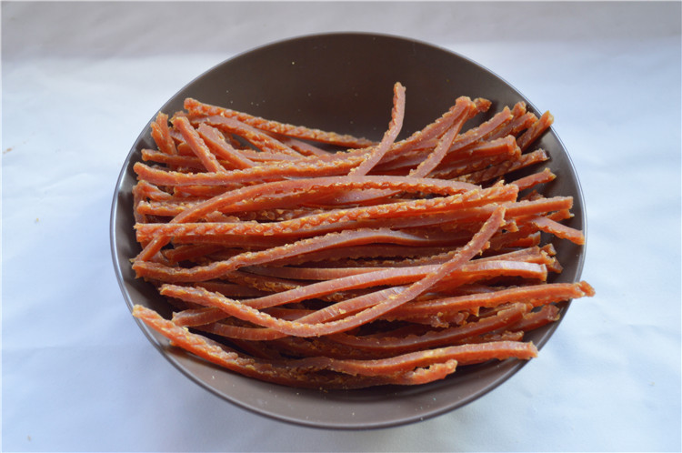 Kangbeier thịt bò băm nhỏ dải thịt thú cưng thịt khô dải thịt chó con chó con chó con bao bì lớn 1,5kg hạt ganador