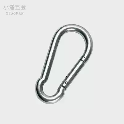 Iron galvanized spring hook Gourd type iron buckle Safety keychain load-bearing mountaineering hook Dog chain quick hanging buckle Multi-function