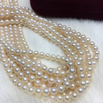 (Five fine round 350) Fine round about 4 8-5mm freshwater pearl necklace semi-finished products