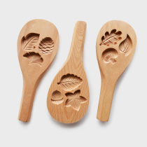 Mountain Shea-leaf and fruit biscuit mold original wooded cookie cake baking mold