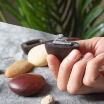 The Mountain Sheer) Creek Ring Box Solid Wood Individuality Creative Pendulum minimalist Little number couple begging for wedding jewellery box