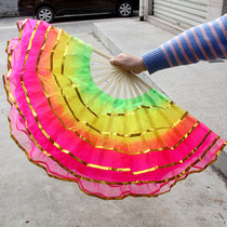 Dance fan square dancing fan Phnom Penh gauze double-sided performance female gradient stage performance props