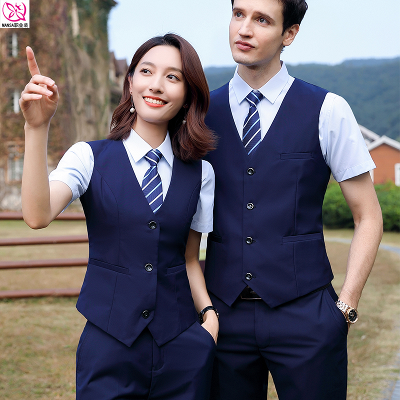 Business Suit Vest for Men and Women, Short Style, Bank Professional Suit, Vest, Suit Jacket, Waistcoat, Shirt, Workwear, Autumn
