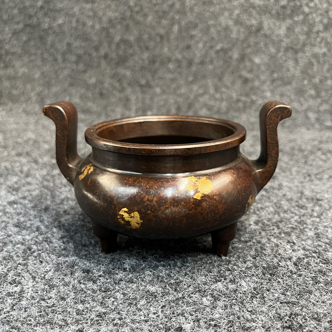 天青色 香炉 陶磁 三足檀盤香炉 沈香 獅子 茶道 置物 天青色 香炉