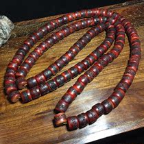 Tibet Cinnabar Qin Lao Niu bone Gabala barrel beads 108 Buddha beads mens ethnic style jewelry accessories Wen play miscellaneous