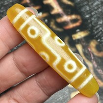 Tibetan natural yellow agate nine-eyed old dzi bead for men and women necklace pendant pendant multi-treasure string accessories 58mm